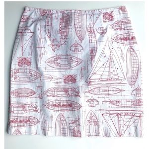 Ann Taylor Nautical Sailing Schematic Skirt Size 4